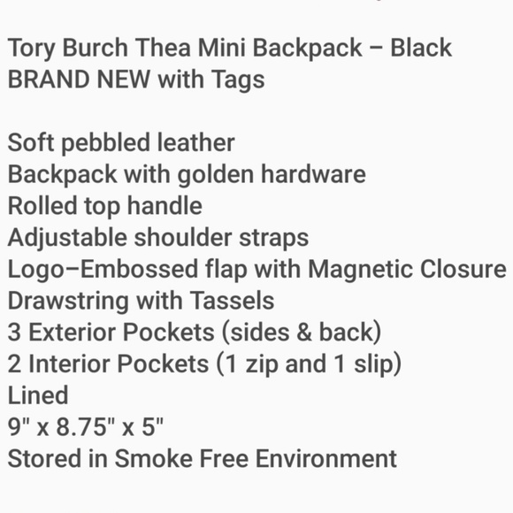 💥💥SOLD💥💥🆕️ Tory Burch Thea Mini Backpack - Picture 4 of 8